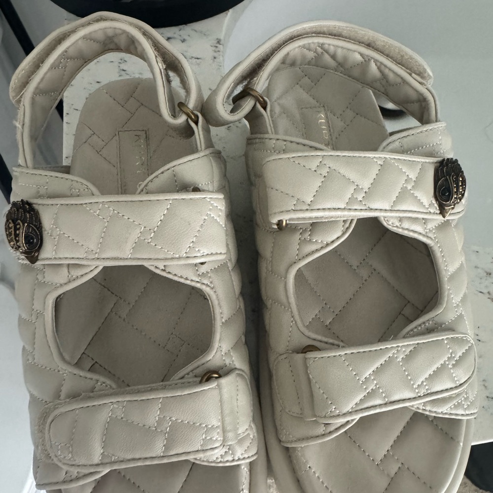 Kurt Geiger Cream Quilted Sandals